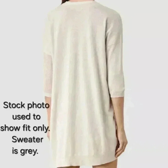 All Saints Cast Cardigan Womens XS Grey Lightweight Asymmetrical  Sweater - Picture 11 of 13